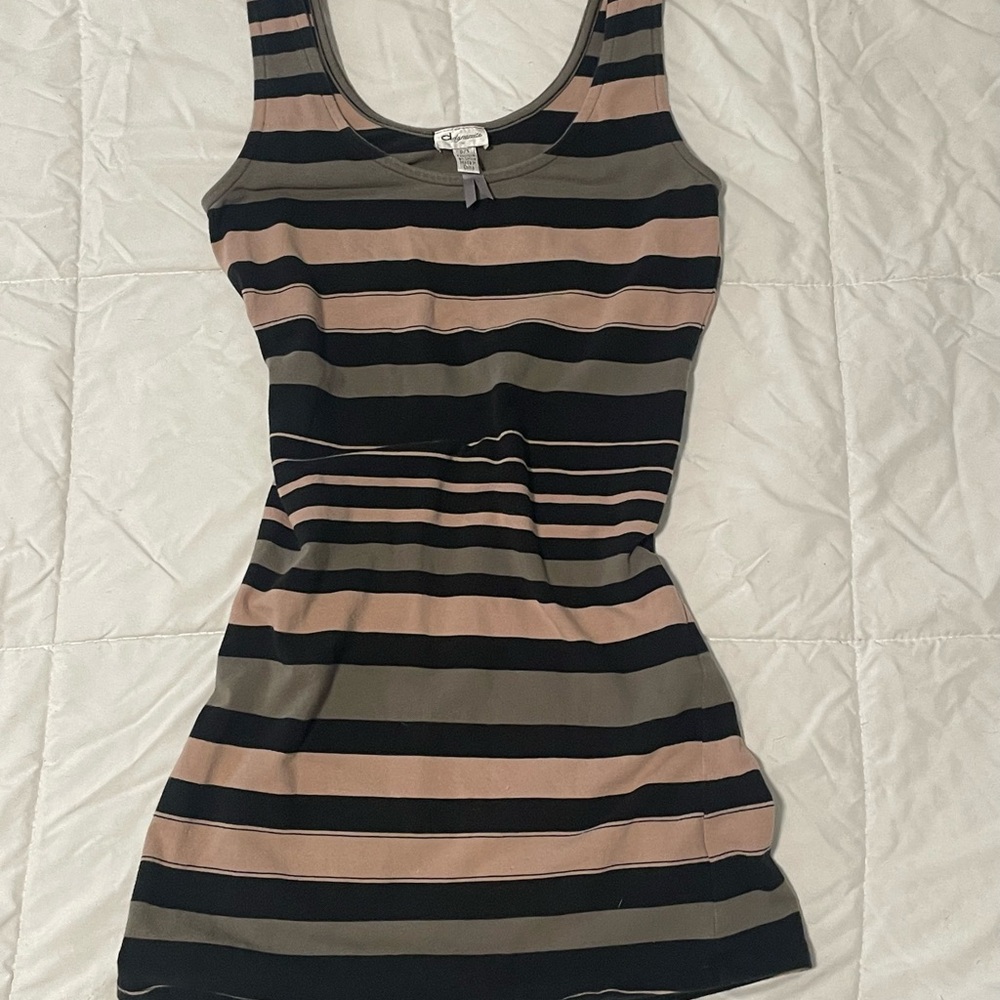 Dynamite Striped Long Tank Top